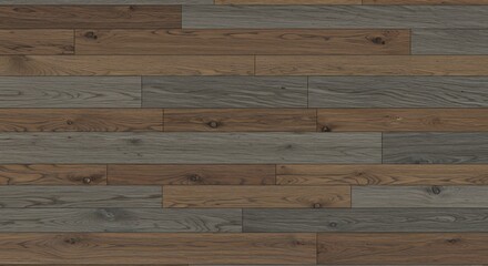 Naklejka premium A flatlay of wood planks in varying shades of brown and gray arranged horizontally