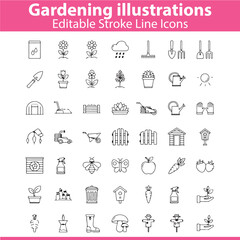 Gardening Illustration &ndash; Plants, Tools, Nature, Farming, and Outdoor Activity Vector Art