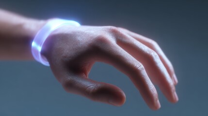 smart wearable technology, holographic notifications floating, futuristic neon wearable devices concept