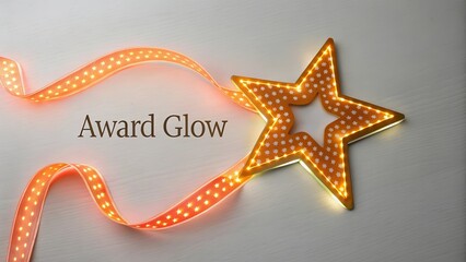 Bright Star Award Glow with Ribbon Decoration for Celebrations