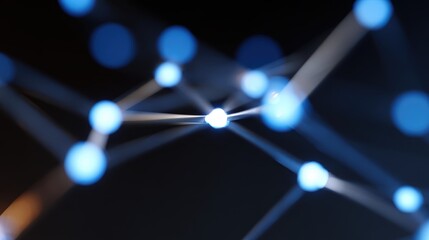 blockchain visualization, glowing nodes and 3D network, futuristic finance and cryptocurrency concept