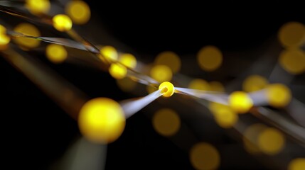 blockchain visualization, glowing 3D nodes connected, futuristic finance network