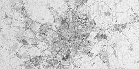 Madrid (Spain) street map. The style of the map is black lines