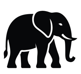 Fototapeta premium Elephants Icon Silhouette logo on white background