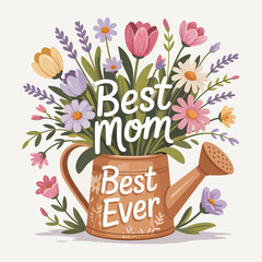 Mother's Day flowers flat vector illustration background © srdesignhouse