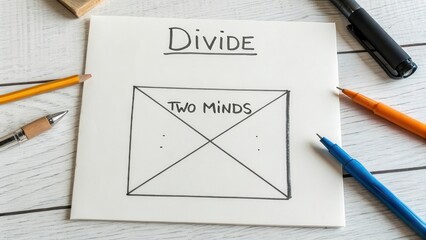 Conceptual Illustration of Division Between Two Different Minds