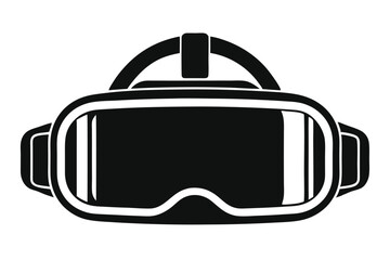 Silhouette of Virtual Reality Headset with Headband for Immersive Gaming Experience