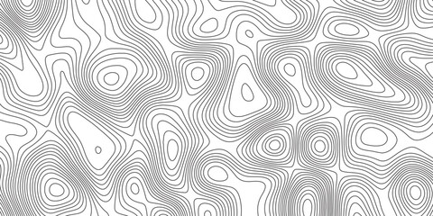 Abstract topographic contours map background. Topographic map and landscape terrain texture grid. Modern design with White background with topographic wavy pattern design. Black-white background