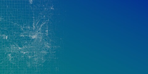 Grand Rapids (Michigan, USA) street map. The style of the map is blue gradient
