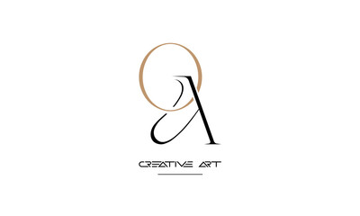 OA, AO, O, A abstract letters logo monogram