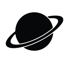 Planet silhouette logo on white background