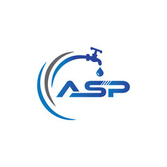 Obraz premium Simple initial ASP plumbing logo