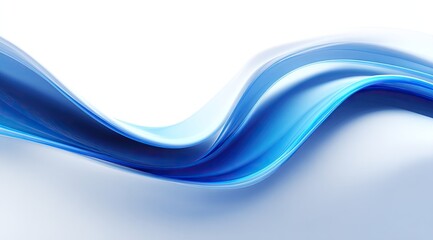 Abstract flowing blue waves on white background