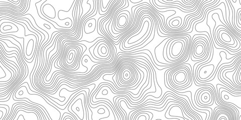 Abstract topographic contours map background. Topographic map and landscape terrain texture grid. Modern design with White background with topographic wavy pattern design. Black-white background