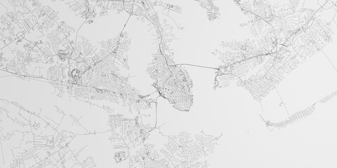 Charleston (South Carolina, USA) street map. The style of the map is black lines