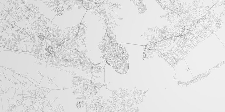 Charleston (South Carolina, USA) street map. The style of the map is black lines