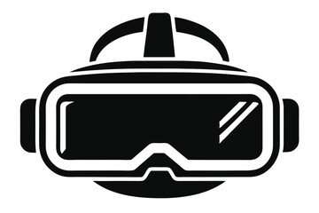 Vector Illustration of Black Virtual Reality Headset for Gaming and Immersive Experiences