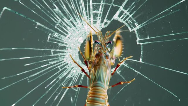 Shrimp breaks glass
