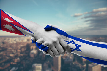 Shaking hands Nepal and_Israel