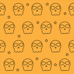 Happy Halloween Wallpaper Graphic Pattern. Seamless background for Design Autumn Holiday Textile Fibric. Greeting Gifr Halloween Wrapping Paper Surface Print Decoration. 