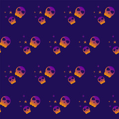 Happy Halloween Wallpaper Graphic Pattern. Seamless background for Design Autumn Holiday Textile Fibric. Greeting Gifr Halloween Wrapping Paper Surface Print Decoration. 