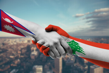 Shaking hands Nepal and_Lebanon