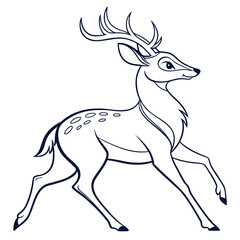 Obraz premium Detailed line art emblem of a majestic deer ideal for coloring books and nature themed designs