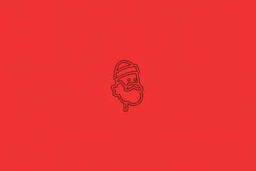 create minimalist santa icon with clean modern design set against simplistic christmas tree background