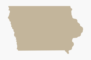 Vector graphic artwork suitable for print and web containing flat detailed map of IOWA
