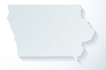 Vector graphic artwork suitable for print and web containing flat detailed map of IOWA