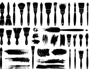 Paintbrush vector collection. Grunge elements, Brush stroke, ink paint brush, grunge