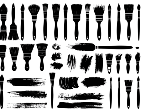 Paintbrush vector collection. Grunge elements, Brush stroke, ink paint brush, grunge