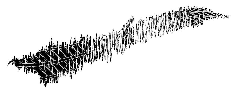 Tire tread marks, wheel textures, tire marks - car racing, motocross, drift, rally, off-road and others. Vector black isolated texture in grunge