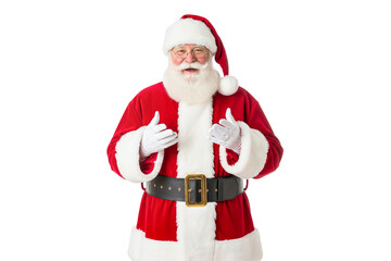 happy santa claus smilling on white