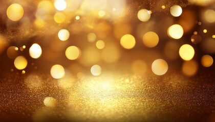 Obraz premium Golden Bokeh Backgrounds With Soft Glow Golden Christmas Background