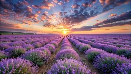 lavender field at sunset