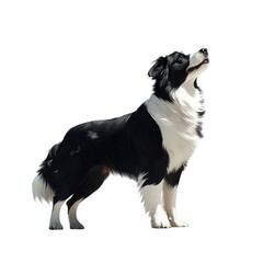 Black and White Border Collie Dog