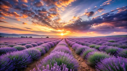 lavender field at sunset