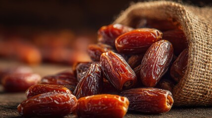Beautiful photo of big dates isolated. Dry date fruits heap, medjool, medjoul or majhool.