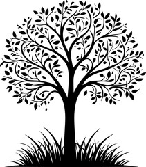 Big tree silhouette icon
