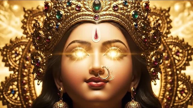 Happy Navratri 2025, Navratri themed Durga Maa with elegant face and composition