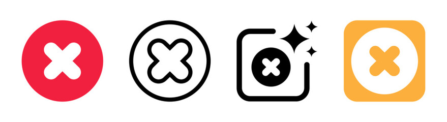 Obraz premium Red wrong sign icon. unapproved wrong sign. black, gold and blue vector icons in circles and rounded buttons. 