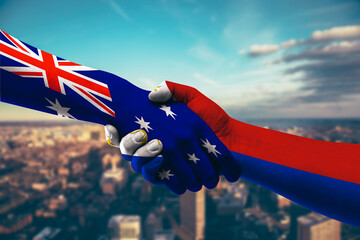 Shaking hands Australia and Philippines