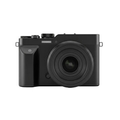 PNG einer modernen schwarzen Digitalkamera mit Objektiv