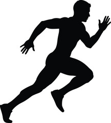 Silhouette of a Male Runner in Action PoseSilhouette of a Male Runner in Action Pose