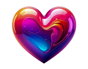 An abstract, shiny rainbow heart vector design for a romantic Valentine's Day celebration