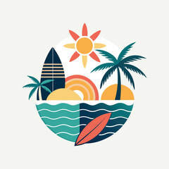 Tropical Vibes: Summer Beach Illustration © ohe