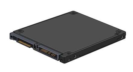 Modern solid state drive ssd design with detailed isometric view