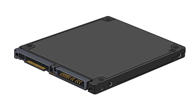 Modern solid state drive ssd design with detailed isometric view