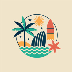Tropical Vibes: Summer Beach Illustration © ohe